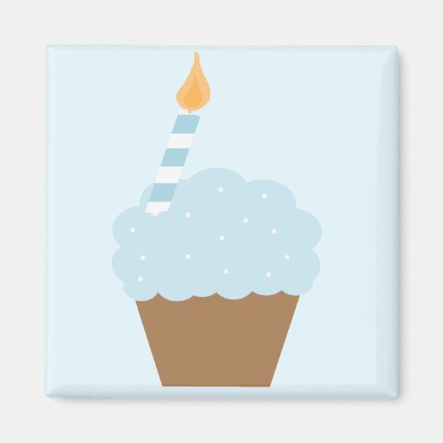 Blauer Cupcake Magnet (Vorne)