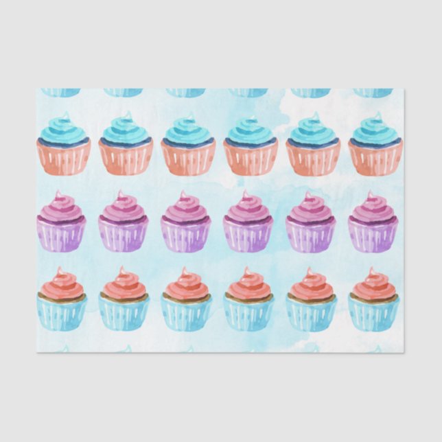 Blauer Cupcake Seidenpapier (Vorderseite)