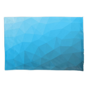 Blauer Cyan-Verlauf geometrisches Maschenmuster Dr Kissenbezug
