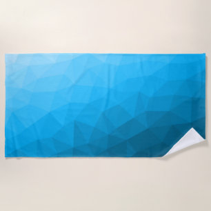 Blauer Cyan-Verlauf geometrisches Maschenmuster Dr Strandtuch