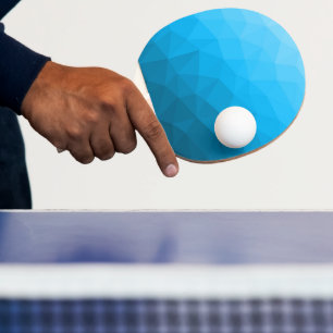 Blauer Cyan-Verlauf geometrisches Maschenmuster Dr Tischtennis Schläger