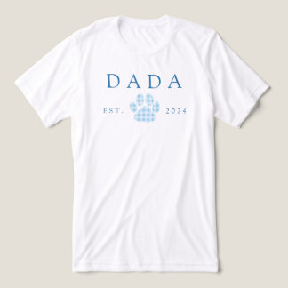 Blauer Dada Gingham Welpen Pfotenabdruck Geburtsta Tri-Blend Shirt