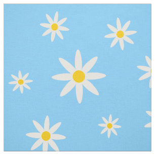 Blauer Daisy-Stoff Stoff