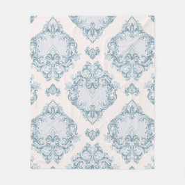 Blauer Damast Fleecedecke