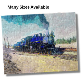 Blauer Dampfzug Motor Lokomotive Paint Railroad
