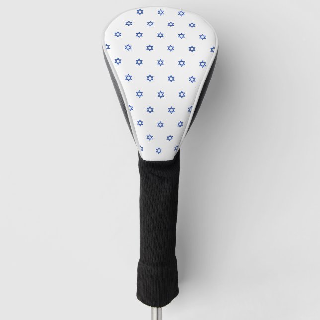 Blauer Davidsstern Muster-Weiß Golf Headcover (Vorderseite)