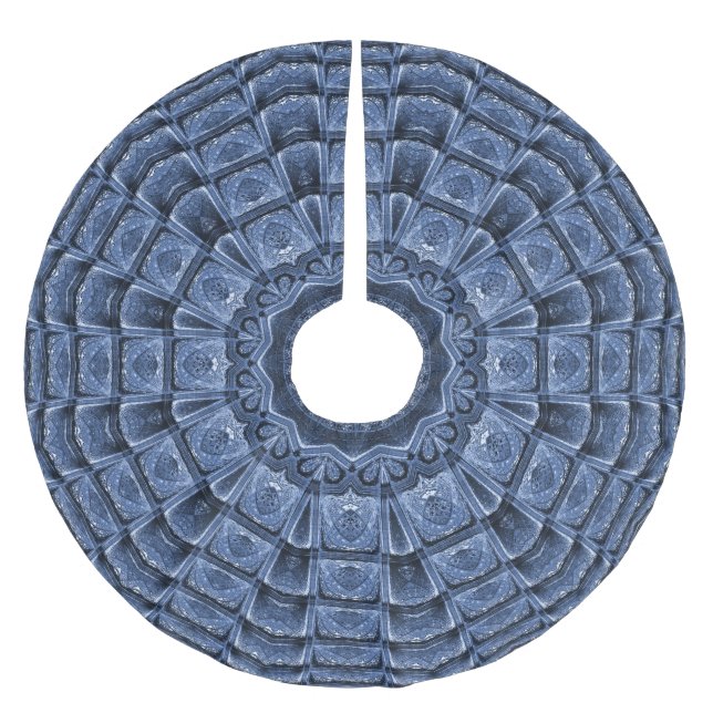 Blauer Dekorativer Baumschurz Polyester Weihnachtsbaumdecke (Vorderseite)