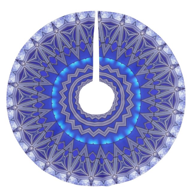 Blauer Dekorativer Baumschurz Polyester Weihnachtsbaumdecke (Vorderseite)