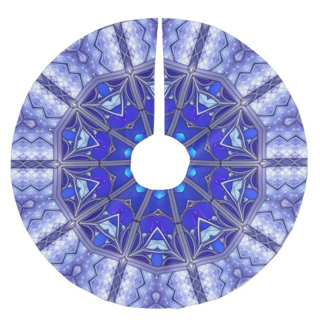 Blauer Dekorativer Baumschurz Polyester Weihnachtsbaumdecke (Vorderseite)
