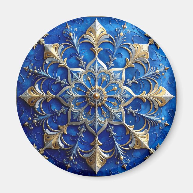 Blauer Dekorativer Weihnachtsmagnet Magnet (Vorne)
