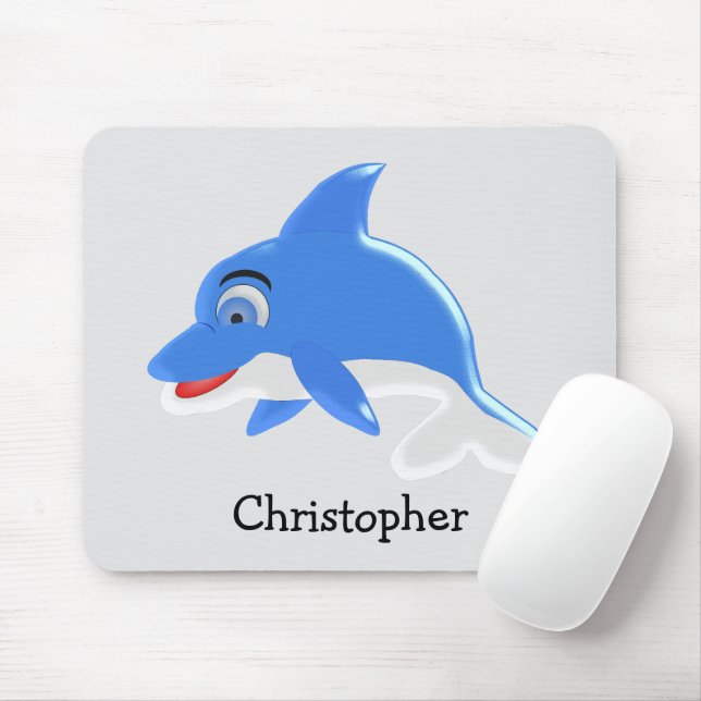 Blauer Delfin-Design Mousepad (Mit Mouse)