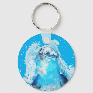 Blauer Delfin Schlüsselanhänger