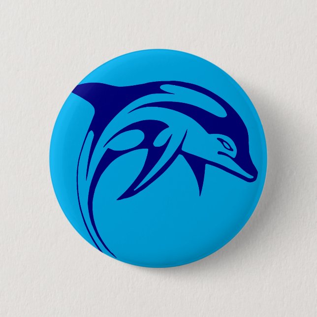Blauer Delphin Button (Vorderseite)
