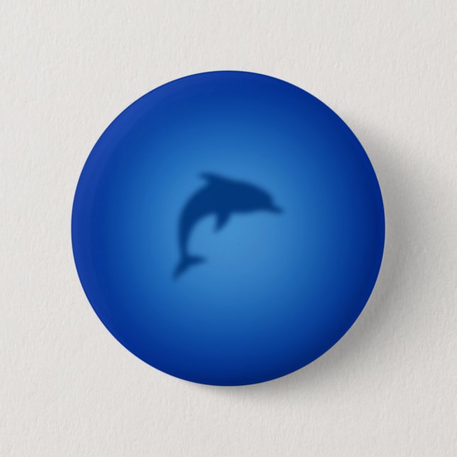 Blauer Delphin Button (Vorderseite)