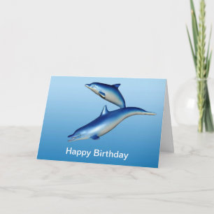 Blauer Delphin-Geburtstag Karte