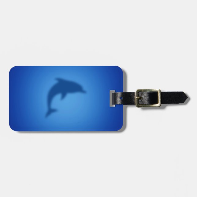 Blauer Delphin Gepäckanhänger (Vorderseite horizontal)