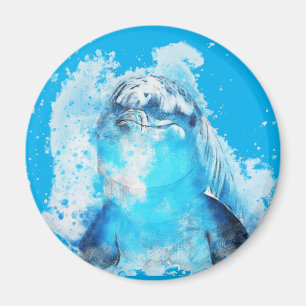 Blauer Delphin Magnet