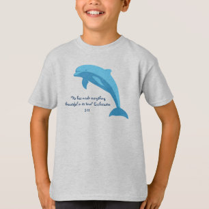 Blauer Delphinentwurf mit Ecclesiastes Bibel-Vers T-Shirt