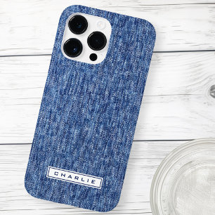 Blauer Denim-individuelle Name Case-Mate iPhone 14 Pro Max Hülle