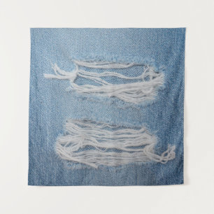 Blauer denim Jeans Textur Hintergrund. Stilvoll, Wandteppich