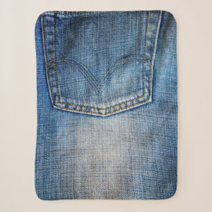 Blauer Denim Sherpadecke