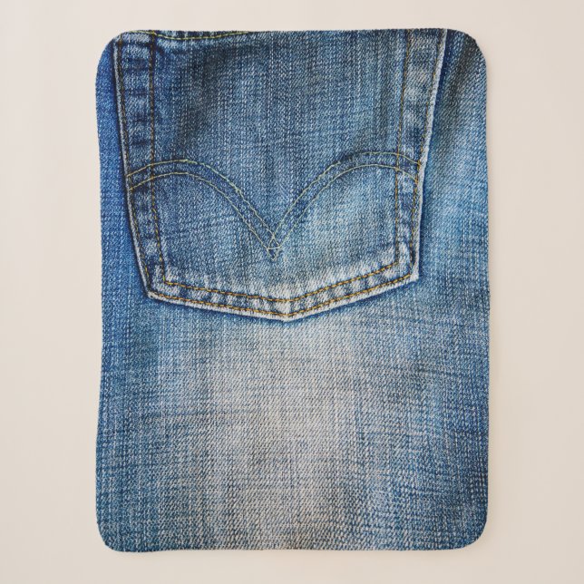 Blauer Denim Sherpadecke (Vorderseite)