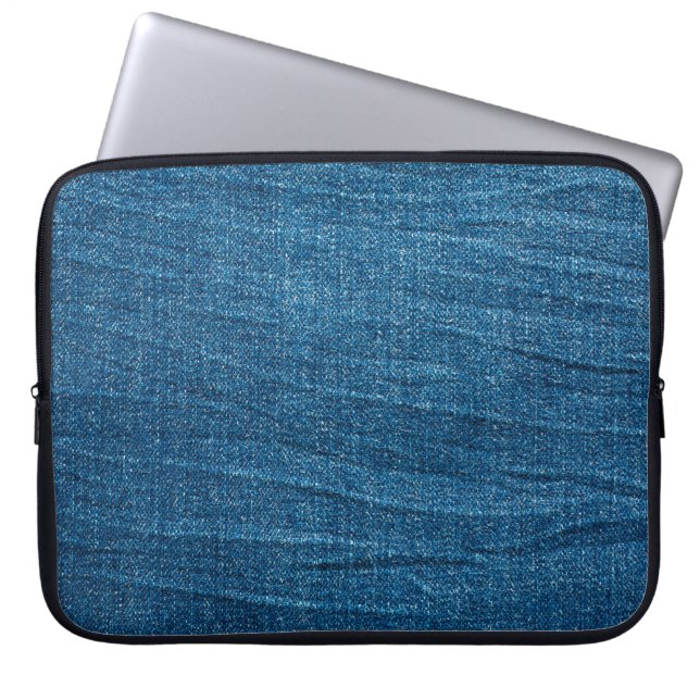 Blauer Denim-Textur, Bluejeans-Textur Laptopschutzhülle (Vorderseite)