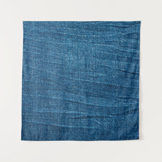 Blauer Denim-Textur, Bluejeans-Textur Wandteppich (Vorderseite)