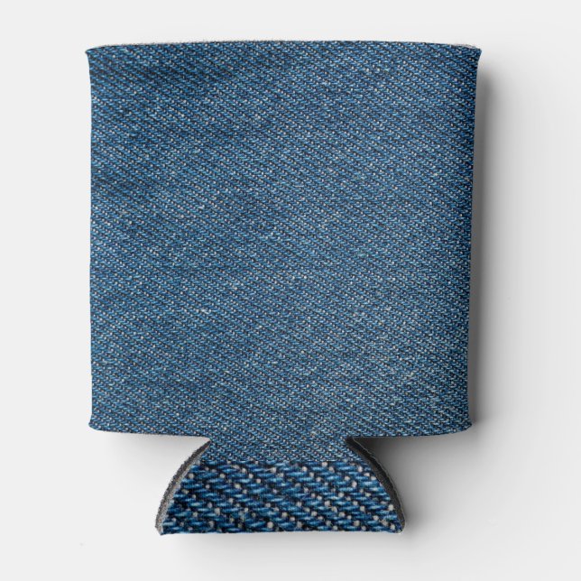 Blauer Denim Texture Nah-Up Shot Dosenkühler (Vorderseite)