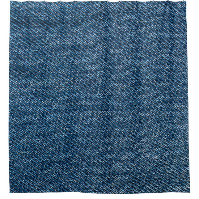 Blauer Denim Texture Nah-Up Shot Duschvorhang (Vorderseite)