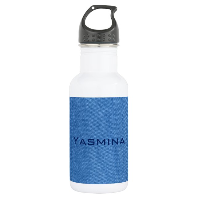 Blauer Denim Trinkflasche (Vorderseite)
