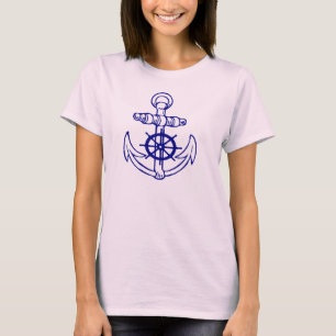 Blauer der Anker-T - Shirt der Frauen