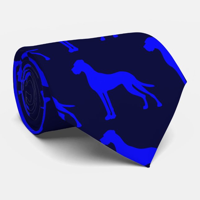 Blauer Deutsche Dogge Blau Krawatte (Gerollt)