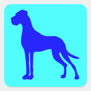Blauer Deutsche Dogge Quadratischer Aufkleber