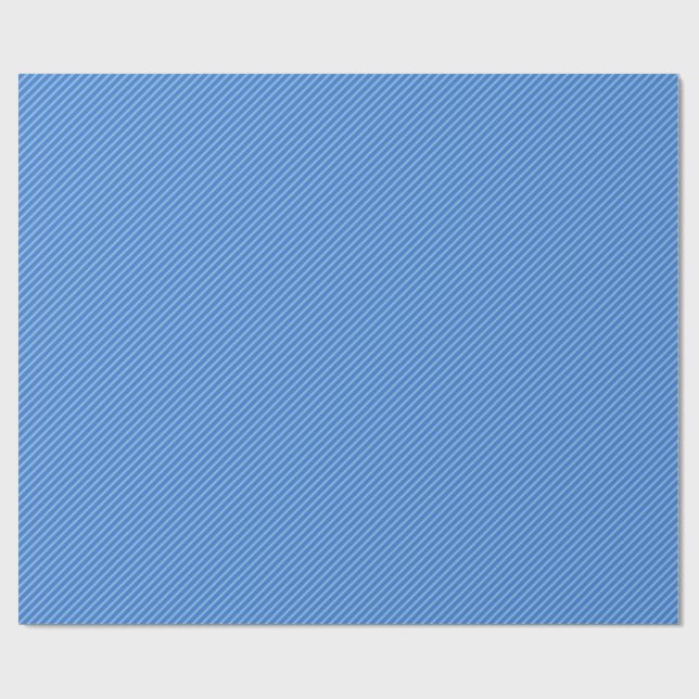 Blauer Diagonal gestreift Geschenkpapier (Flach)