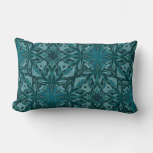 Blauer Diagonaler Leaf Design Akzent Pillow Lendenkissen
