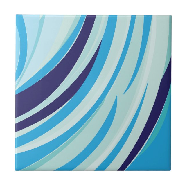 Blauer diagonaler Streifen Fliese (Vorderseite)