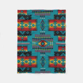 BLAUER Diamant-aztekischer Druck Fleecedecke
