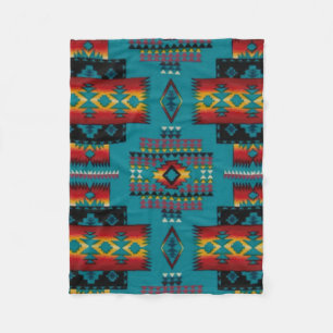 BLAUER Diamant-aztekischer Druck Fleecedecke
