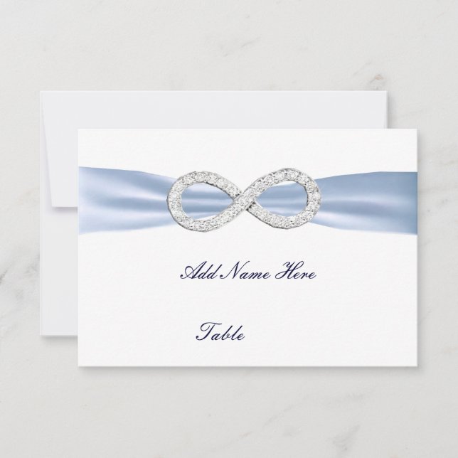 Blauer Diamant-Infinity-Hochzeitstisch-Platzkarte Einladung (Vorderseite)