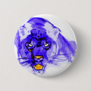 Blauer Digital-Pop-Kunst-Jaguar Button