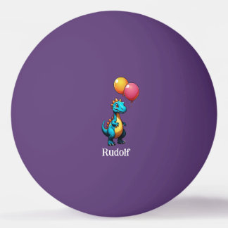 Blauer Dinosaurier mit Ballons Tischtennisball