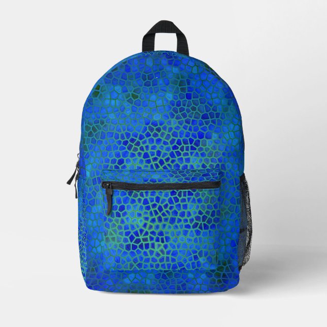 Blauer Dinosaurier verborgen Bedruckter Rucksack (Vorderseite)
