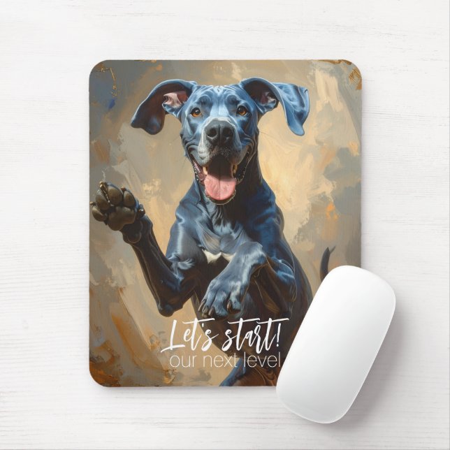 Blauer Doggen-Mauspad Mousepad (Mit Mouse)