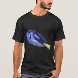 Blauer Doktorfisch Wasserfarben Fisch T-Shirt