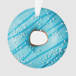 Blauer Donut gedruckte Acrylschmuck Ornament