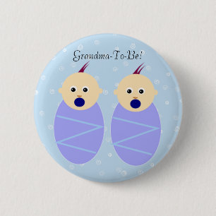 Blauer Doppeljungen-Großmutter-Knopf Button