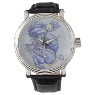 Blauer Drache Armbanduhr