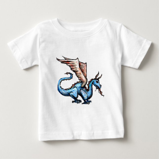 blauer Drache Baby T-shirt (Vorderseite)