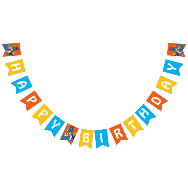 Blauer Drache Birthday Jagd Fahne Wimpelkette (Alle)